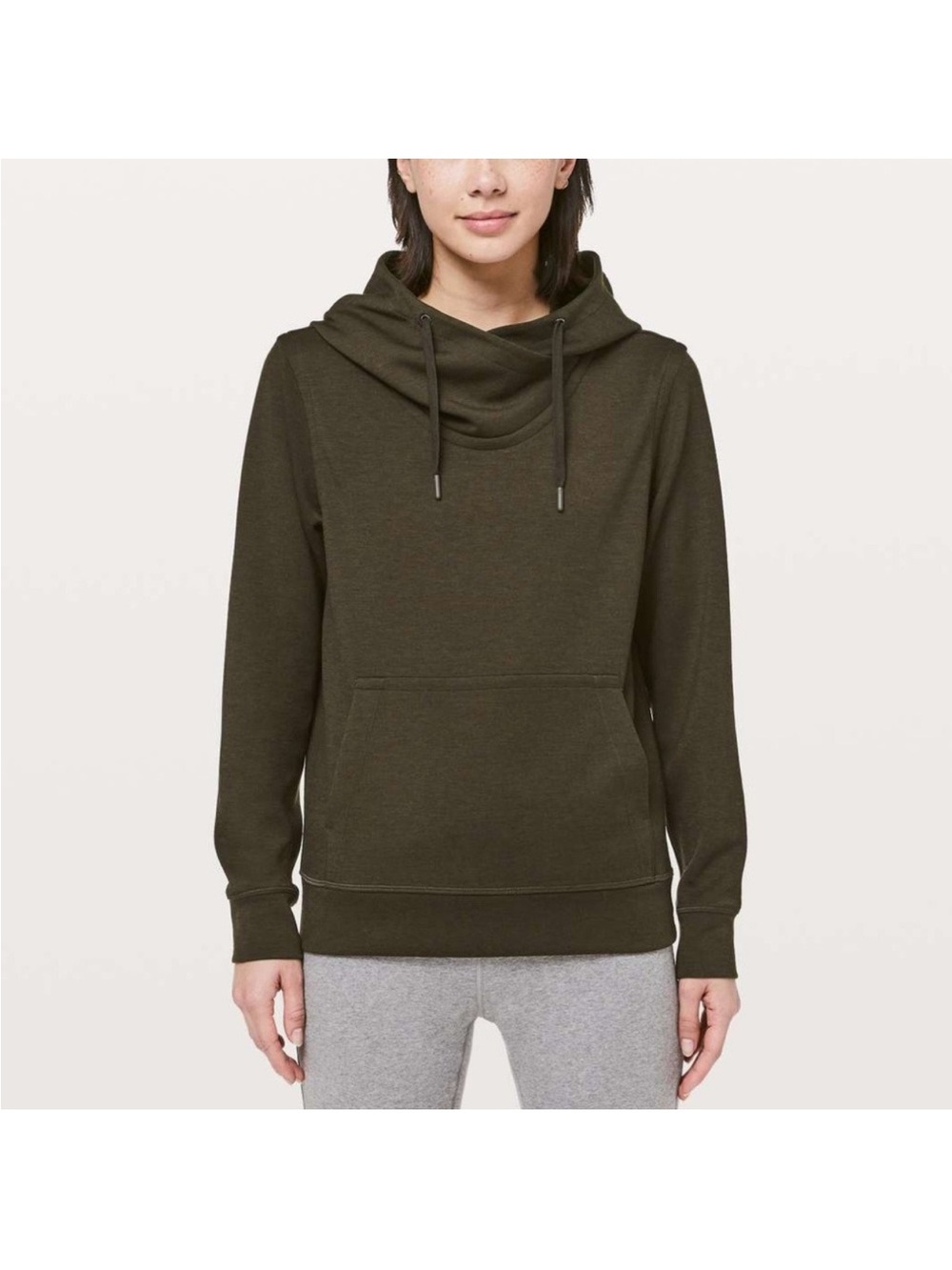 lululemon athletica Olive Green Funnel-Neck Hoodie